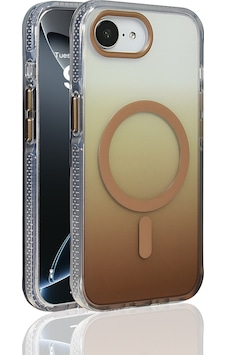 Apple Uyumlu iPhone 17e Kılıf Magsafe Şarj Özellikli Transparan Renk Geçişli Gradient Luxury Kapak Gold Apple Uyumlu iPhone 17e Kılıf Magsafe Şarj Özellikli Transparan Renk Geçişli Gradient Luxury Kapak Gold