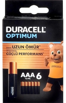 Duracell Optimum Aaa İnce Kalem Pil 6lı Duracell Optimum Aaa İnce Kalem Pil 6lı