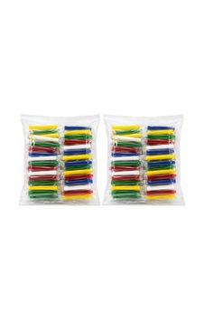 Uzun Renkli Plastik Sipsi - 80 Adet