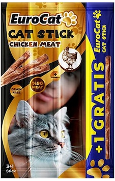 Eurocat - 201 - Catstıck Tavuklu 4x5 Gr X - Glblseme - 4 Adet Eurocat - 201 - Catstıck Tavuklu 4x5 Gr X - Glblseme - 4 Adet