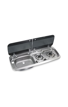 Dometic Mo 9222L Cam Kapaklı 2 Gözlü Ocak Evye Kombinasyonu Dometic Mo 9222L Cam Kapaklı 2 Gözlü Ocak Evye Kombinasyonu
