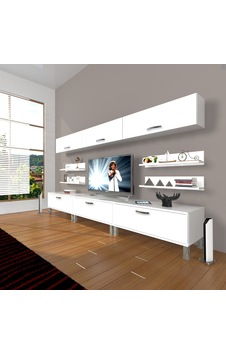 Decoraktiv Eko 8y Slm Krom Ayaklı Tv Ünitesi Tv Sehpası Beyaz Decoraktiv Eko 8y Slm Krom Ayaklı Tv Ünitesi Tv Sehpası Beyaz