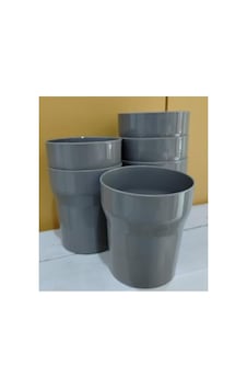6 Adet Sert Plastik Piknik Bardağı, Gri Renkli Set 15x9 6 Adet Sert Plastik Piknik Bardağı, Gri Renkli Set 15x9
