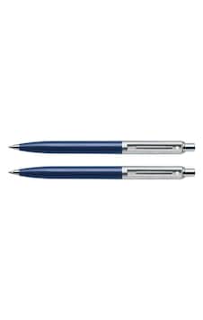 Sheaffer 321 Sentinel Tükenmez + Versatil Set - Mavi Gövde Mavi Krom