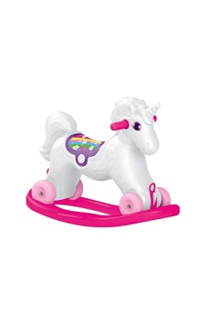 Eğlenceli Unicorn Sallanan Tekerlekli At 1 Adet Sarı