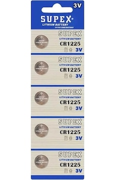 Supex Cr1225 3 Volt Lityum Pil 5'li Paket