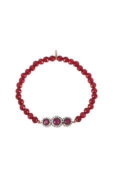 Zirkon Taşlı Pırlanta Montür Rose Altın Kaplama Kırmızı Boncuklu N11.41312 Zirkon Taşlı Pırlanta Montür Rose Altın Kaplama Kırmızı Boncuklu N11.41312