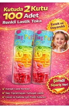 2 Kutu 100 Adet Renkli Lastik Toka Seti Karışık Renkli Saç Lastiği Çocuk Ve Kadın Saç Tokası Açık Kahve