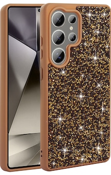 Galaxy S25 Ultra Kılıf Parlak Taşlı Tasarım Zore Pırlanta Kapak Gold