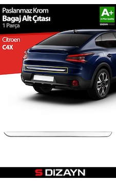 S-dizayn Citroen C4x Krom Bagaj Alt Çıtası 2022 Üzeri A+ Kalite