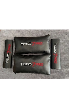 Chery Tiggo 7 Pro Nakışlı 2 Adet Deri Boyun Yastığı Ve 2 Adet Kemer Pedi Siyah Chery Tiggo 7 Pro Nakışlı 2 Adet Deri Boyun Yastığı Ve 2 Adet Kemer Pedi Siyah