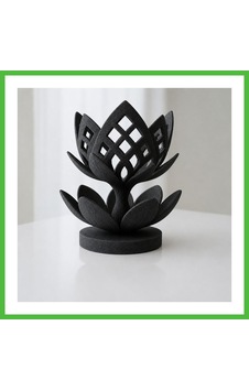 Vaveni 3d Baskı Lotus Çiçeği Mumluk - Dekoratif Tealight Mumluk-siyah Arz Vaveni 3d Baskı Lotus Çiçeği Mumluk - Dekoratif Tealight Mumluk-siyah Arz