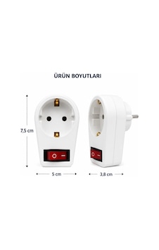 Şahnet Topraklı Anahtarlı Fiş Priz Beyaz 16a 3680w Aç Kapa Anahtarlı Tekli Priz Şahnet Topraklı Anahtarlı Fiş Priz Beyaz 16a 3680w Aç Kapa Anahtarlı Tekli Priz