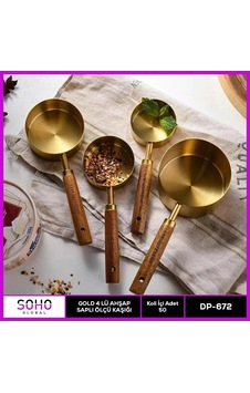 Gold 4'lü Ahap Saplı Ölçü Kaşığı Çok Renkli Gold 4'lü Ahap Saplı Ölçü Kaşığı Çok Renkli