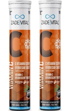 Zade Vital Vitamin C Efervesan 20 Tablet 2 Adet Zade Vital Vitamin C Efervesan 20 Tablet 2 Adet