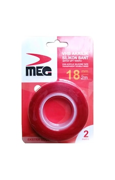 Meg 2 Metre Silikonlu Çift Taraflı Bant 18 MM Meg 2 Metre Silikonlu Çift Taraflı Bant 18 MM