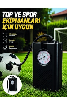 Mey İthalat Çok Amaçlı Taşınabilir Hava Pompası Araç Bisiklet Top Lastik Şişirme Pompası -