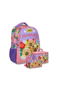 Capybara Kız Çocuk Çiçek Ve Capybara Baskılı Üçlü İlkokul Okul Çanta Seti - Setcpb6203a Çok Renkli Capybara Kız Çocuk Çiçek Ve Capybara Baskılı Üçlü İlkokul Okul Çanta Seti - Setcpb6203a Çok Renkli