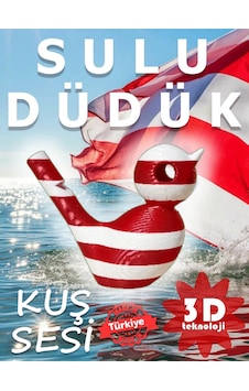 Kırmızı Beyaz Kuş Sesi Sulu Düdük - 3d Baskı Yerli Üretim Kırmızı