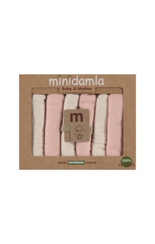 Minidamla 6lı Ağız Mendili - Pudra Somon Minidamla 6lı Ağız Mendili - Pudra Somon