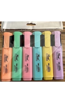Çok Renkli Masis 6 Renk Pastel Renk Fosforlu Kalem Karışık Çok Renkli Masis 6 Renk Pastel Renk Fosforlu Kalem Karışık