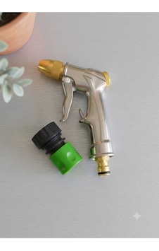 Otomatik Metal Sulama Tabancası Pro + 3/4 Hortum Adaptörü
