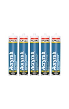 Soudal Acryrub Silikonize Mastik 500 Gram 5'li Paket Beyaz Soudal Acryrub Silikonize Mastik 500 Gram 5'li Paket Beyaz