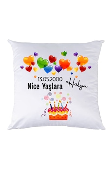 Doğum Günü Hediyesi Tarih Ve İSimli Nice Yaşlara Yastık Doğum Günü Hediyesi Tarih Ve İSimli Nice Yaşlara Yastık
