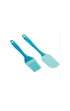 Mavi Saydam Saplı Slikon Spatula Ve Slikon Fırça 2li Set Mavi Saydam Saplı Slikon Spatula Ve Slikon Fırça 2li Set