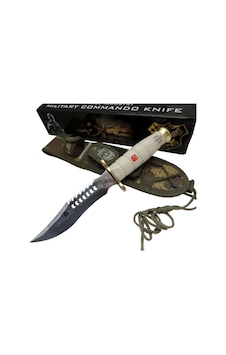 Halmak Beyaz Kurt Tırtıklı Oluklu Komando Bıçağı 30 Cm - Kamuflaj Kılıflı Halmak Beyaz Kurt Tırtıklı Oluklu Komando Bıçağı 30 Cm - Kamuflaj Kılıflı