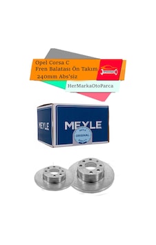 Opel Corsa C 1,2 2001-2006 Fren Diski Ön Takım 240Mm Abs'Siz Opel Corsa C 1,2 2001-2006 Fren Diski Ön Takım 240Mm Abs'Siz