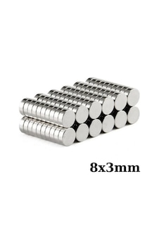 8x3mm Neodyum Güçlü Mıknatıs - Neodim Magnet 8x3mm Neodyum Güçlü Mıknatıs - Neodim Magnet