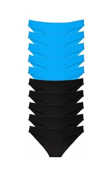 Royaleks 10 Adet Eko Set Likralı Kadın Slip Külot Siyah Mavi (553828064)-S Siyah Royaleks 10 Adet Eko Set Likralı Kadın Slip Külot Siyah Mavi (553828064)-S Siyah
