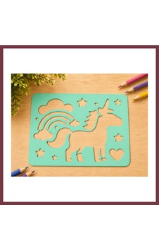 Storeşahin 3d Baskı Unicorn Ve Gökkuşağı Çizim Şablonu - Desen Kalıbı - Mint Shn0720 Storeşahin 3d Baskı Unicorn Ve Gökkuşağı Çizim Şablonu - Desen Kalıbı - Mint Shn0720