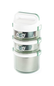 Tnt-8695835403830-food 1106-024-01-3 Katlı Metalik Renk Paslanmaz Çelik Yemek Taşıma Kabı 2.7l