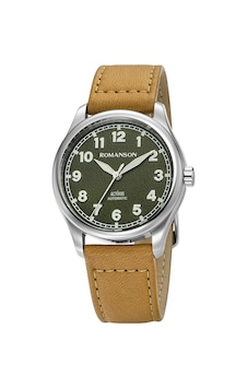 Romanson Alrm5bs015twad2w Safir Cam Swıss Quartz Çelik Kasa Deri Kordon Takvimli Erkek Kol Saati