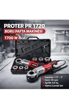 Proter Pr 1720 Elektrikli El Tipi Boru Pafta Makinesi 2'' Proter Pr 1720 Elektrikli El Tipi Boru Pafta Makinesi 2''