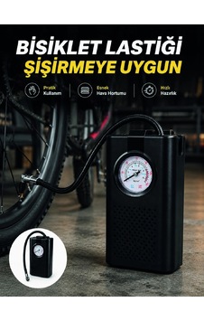 Mey İthalat Analog Manometreli Kompakt Araç Hava Pompası Lastik Şişirme Cihazı -