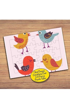 Eğlenceli Sevimli Kuşlar Çocuklara Özel Puzzle Yapboz Tablo-280pz