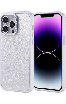 Apple Uyumlu iPhone 14 Pro Max Kılıf Taşlı Tasarımlı Zore Kapi Kapak Gümüş