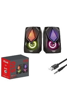 Trio Trs10 2.0 Multimedia Rgb Işıklı 3w 2 Siyah Usb Speaker Hoparlör