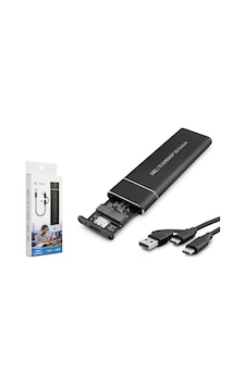 Hadron Hdx1769 Ssd Kutu Type-c3.1 + Usb3.0 Nvme M2 Chip Jms581d Siyah