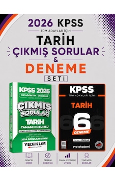 Yediiklim 2026 Kpss Ortaöğretim-önlisans Tarih Çıkmış Sorular & Kpss Tarih 6 Deneme Evp Akademi Seti Yediiklim 2026 Kpss Ortaöğretim-önlisans Tarih Çıkmış Sorular & Kpss Tarih 6 Deneme Evp Akademi Seti