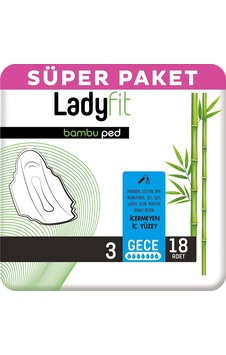 Ladyfit Bambu Hijyenik Ped Gece 18'li Ladyfit Bambu Hijyenik Ped Gece 18'li