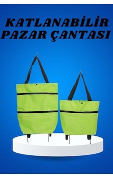 Pazar Arabası Ve Alışveriş Çantası Çift Yönlü Kolay Tekerlekli Taşınabili - Tttttt9067-9