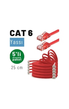 Irenıs 5 Adet 25 Cm Kırmızı Cat6 Kablo Yassı Ethernet Network Lan Ağ İnternet Kablosu Irenıs 5 Adet 25 Cm Kırmızı Cat6 Kablo Yassı Ethernet Network Lan Ağ İnternet Kablosu