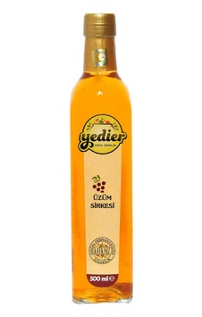 Doğal Fermantasyon Katkısız İçilebilir Üzüm Sirkesi Cam Şişe 500 Ml