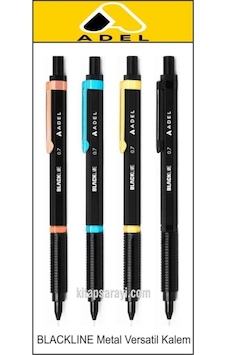 Adel Blackline 0.7 Mm Siyah Metal Versatil Kalem Çok Renkli Adel Blackline 0.7 Mm Siyah Metal Versatil Kalem Çok Renkli