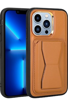 Kilifone - Apple Uyumlu iPhone 13 Pro Max - Kılıf Kart Bölmeli El Tutacaklı Stand Olan Pu Deri Memo Kapak - Kahve Açık Kilifone - Apple Uyumlu iPhone 13 Pro Max - Kılıf Kart Bölmeli El Tutacaklı Stand Olan Pu Deri Memo Kapak - Kahve Açık