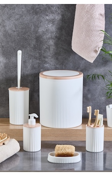 Decorev Lüks 5'li Banyo Seti Şık Tasarımlı Banyo Takımı Beyaz